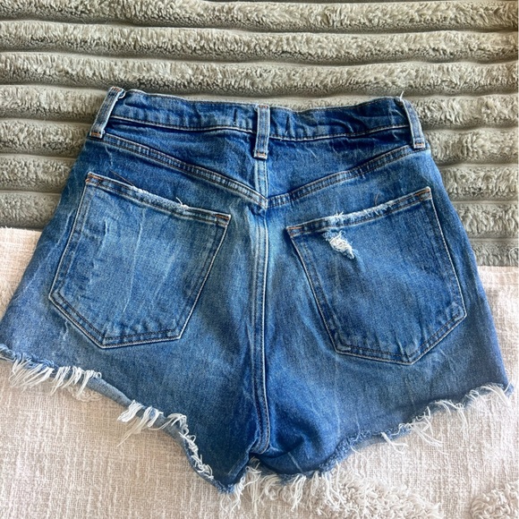 Abercrombie & Fitch Blue Jean Shorts Distressed Cut-Off - Picture 2 of 3